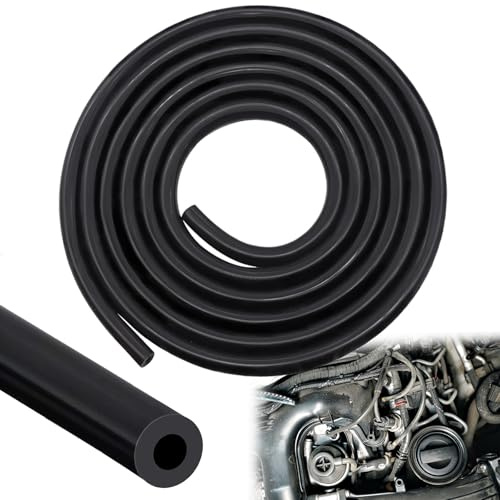 VBGURR Manguera de vacío de 3 metros para coche, manguera de silicona para coche, manguera de goma, manguera de vacío de silicona negra, manguera de refrigerante para motor de coche (8 mm de diámetro