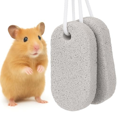 2 piezas Juguete masticable, juguetes hamster, conejo, bloque de piedra mineral de calcio piedra de conejo, suministros para hámsters, loro, chinchillas, conejos, loro