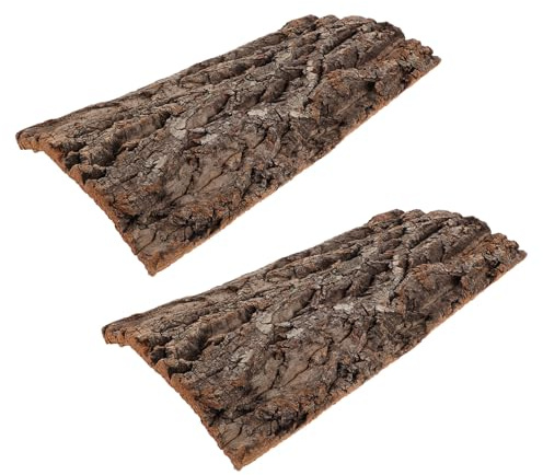 HANABASS 2 Pièces Planche de Fond en liège Naturel pour Terrarium, Tapis d’Escalade pour lézards et Tortues, Plateforme surélevée, Lot de 2 (20 x 40 cm)