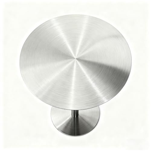 Preferspace Stehtisch, rund, aus Edelstahl, in Tresenhöhe, for Partys und Veranstaltungen im Innen- und Außenbereich(60cm/23.6in)
