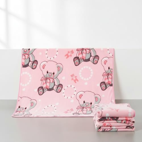 NimblusToy Oso Manta Infantil, Oso Manta Pelo, Cobijas de Invierno, Regalo para Niñas de 0 a 10 Años, Suave para el Hogar, Regalos de Cumpleaños, Sofá, Cama de Forro Polar (100 x 130 cm)
