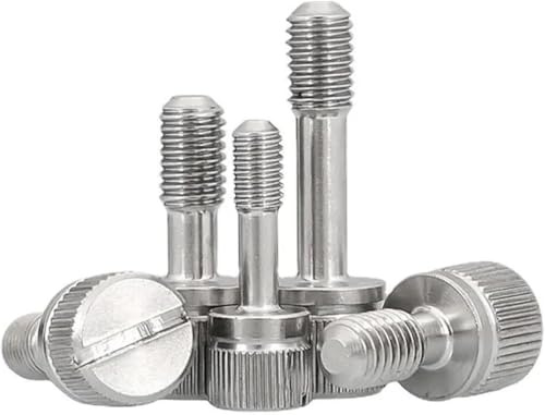 Tornillos moleteados, 5 tornillos cautivos ranurados GB839 con moleteado y vástago reducido con bloqueo suelto(M5 x 12)