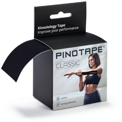 Pinotape Kinesiologie Tape Baumwolle 140% Elastizität 5 cm x 5 m Schwarz