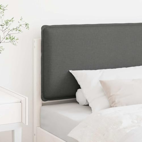 zylophax Gepolstertes Kopfteil aus massivem Kiefernholz Weiß und Hellgrau 85,5x12x84,5 cm mit Polsterung und Bezug als Wandkissen für Schlafzimmer und Gästebett zum Lesen und Anlehnen