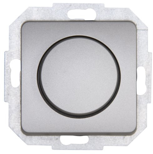 Kopp 800920081 Milano Dimmer mit Wippen-Wechselschalter (Phasenanschnitt), stahlfarben