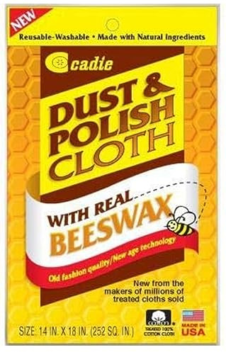 Reusable Beeswax Furniture Polish Cloth - Wood Polish for Furniture or Wiping Dirt Surfaces at Home and Office - Great Cleaner for Wood, Tiles, Blinds, and Ceiling Fans | 2 Pack.