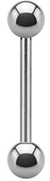 eeddoo Piercing Stab Barbell Silber Titan Gewinde: 3,2 mm Länge: 20 mm 6 mm