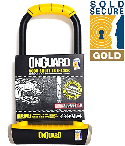 Onguard Bügelschloss Brute LS 8000 Langer Bügel Fahrrad Bügelschloss (Sold Secure Gold)