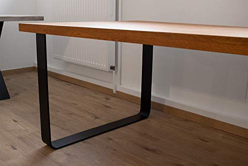 KTC Tec Tischgestell Stahl schwarz matt Struktur TGF 100x10 SMS 600 rund gebogen Tischkufe, 1 STK