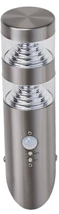 Lindby Edelstahl LED Wandlampe aussen mit Bewegungsmelder, Aussenwandleuchte spritzwassergeschützt IP44 1x 8,1W warmweiß (3.000K)