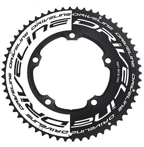 Driveline AL7075 Rennrad Fahrrad TT Kettenblatt 58T, BCD 130mm, Schwarz und Weiß, ST1554