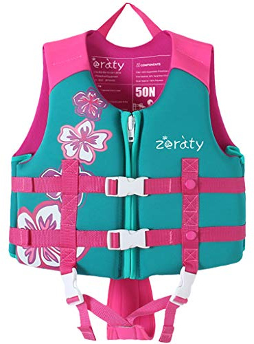 Zeraty Chaleco de Natación para Niños Pequeños con Correa de Ajustable Edad 1-9 años / 22-50 lbs (Rosado, M(Age Recommend 3-6 Years))