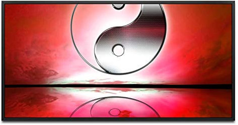 yin und yang ca. 130x70cm Wandbild inklusive Schattenfugenrahmen schwarz - Panorama Leinwand Bild XXL Format Wandbilder Wohnzimmer Wohnung Deko Kunstdrucke