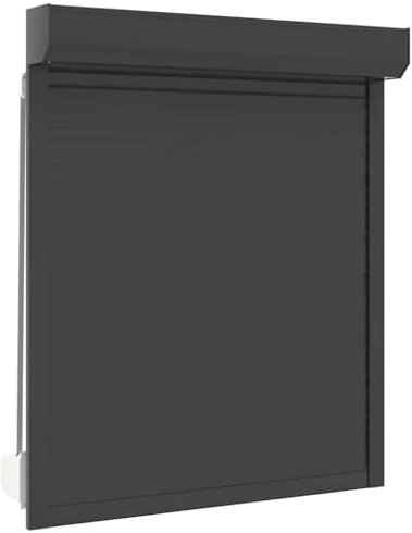 vidaXL Rollladen Gute Wärme- und Schalldämmung Rollladenpanzer Behang Rolladen Rolladenbehang Vorbaurollladen Vorbaurolladen Aluminium 110x130cm Anthrazit