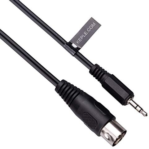 Keple 5-DIN to 3.5mm AUX TRS jack Audio Cable, 5 pin to 3.5mm Stereo Plug compatible with Smartphones, PC notebooks, Amplifiers, HI-FI sound systems, Supports analog sound signal (L/R + mass) 1m