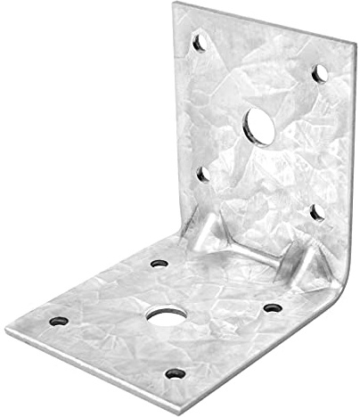 MOUNTAIN_ARK 10 Pack L Right Angle Bracket, 2-3/8 x 2-7/8 x 2-7/8 Corner Brace, 90 Degree Reinforcing Rib Connector for Wood, Galvanized Steel