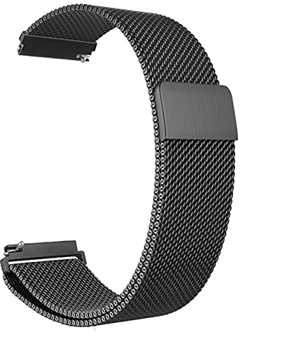 ZXF Uhrenarmbänder, Allgemeine Schnellspanner Watch Strap Magnetische Verschluss Edelstahl Uhrenarmband Ersatzgurt 14mm 16mm 18mm 20mm 22mm 24mm 23mm Armband (Color : Schwarz, Size : 22mm)