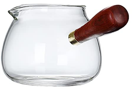 Yardwe Turkish Glass Coffee Pot Transparent Coffee Pot Glass Teapot with Handle for Coffee, Tea, Chocolate, Milk (350ml)