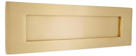 Victorian Solid Brass Traditional Sprung 10 or 12 Letter Postal Knocker Plate - Satin Brass (10 x 3 Letter Plate)