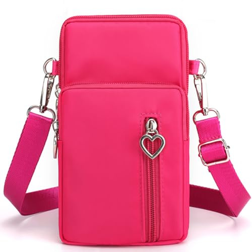 DuoLmi Umhängetasche Damen Klein, Crossbody Tasche für Damen, Nylon Handy Mini-Tasche Kleine Schultertasche Multifunktionale Handytasche, Handytasche zum Umhängen Damen