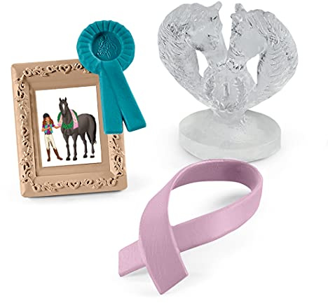Schleich Horse Club | Accessoires Turnier 42538 | 4 Teile | Zubehör ab 6 Jahren | detailgetreues Pferdespielzeug | Geschenk für Mädchen und Jungen