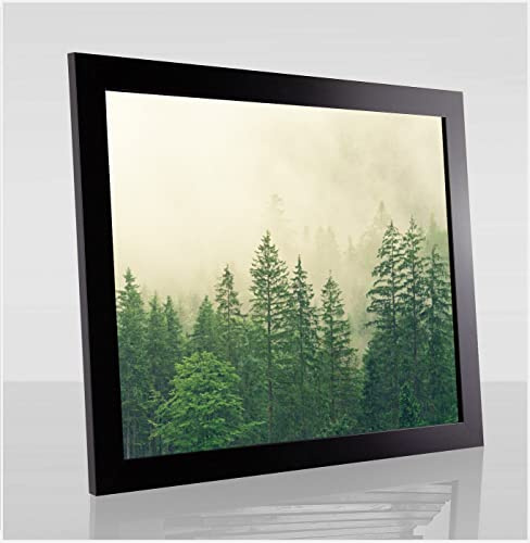Monaldo Deluxe Bilderrahmen Posterrahmen 120 x 80 cm Schwarz Matt Wechselrahmen weisser Hintergrund Antireflex Kunstglas