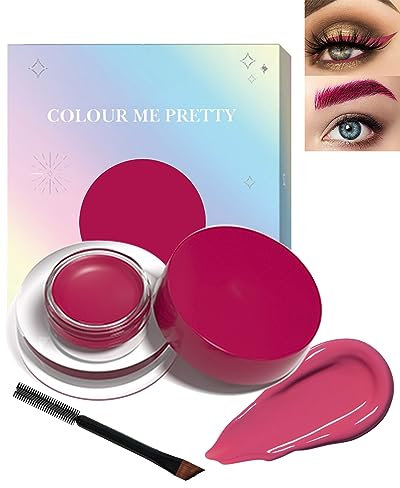 Dunkelrosa Eyeliner Creme, Wasserfest Langlebig Gel Eyeliner für Augen, Wangen, Körper, Leicht Anwendbar mit Pinseln, Wischfest Hochpigmentiert Colored Kajalstift Weihnachten Makeup für Cosplay-112