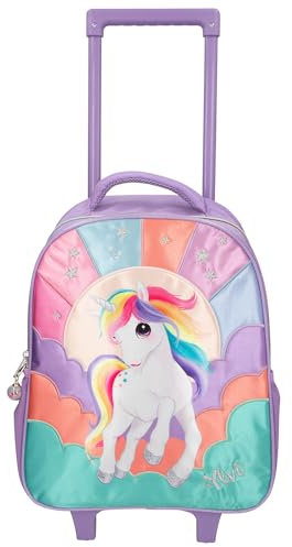 Depesche 12615 Ylvi - Trolley mit blinkenden LED Rollen, Kinderkoffer mit Teleskopgriff, ca. 38 x 30 x 16 cm