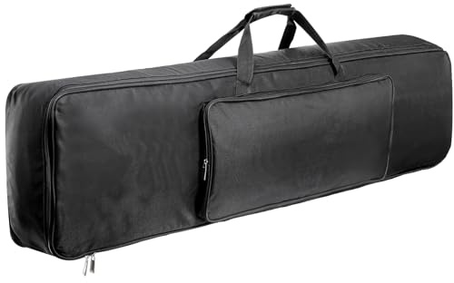Tosnail Gigbag für 88 Tasten, große Tasche, verstellbare Schultergurte und Griff, weiche Klaviertasche mit 7 mm Polsterung, Tasche für elektrische Keyboards – 130 x 17 cm