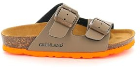 GRÜNLAND Junior Pianella Doppia Fibbia da Bimbo | Luce CB1537 Tortora-Arancio 33