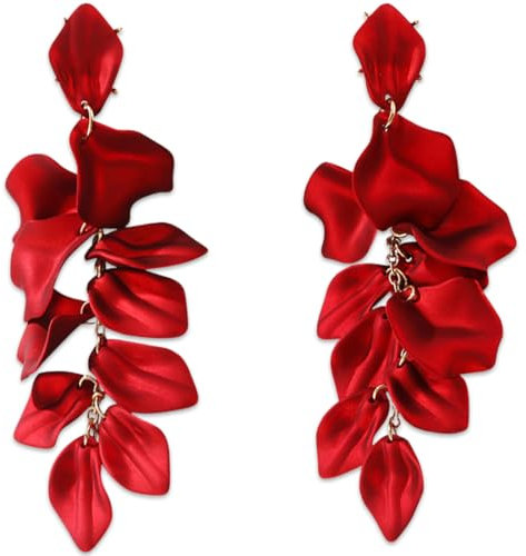 Ohrringe Damen Elegant Tropfen Statement Quaste Blumen Ohrringe Rosenblüten Ohrringe Baumeln Blumen Ohrringe Schmuck Zubehör