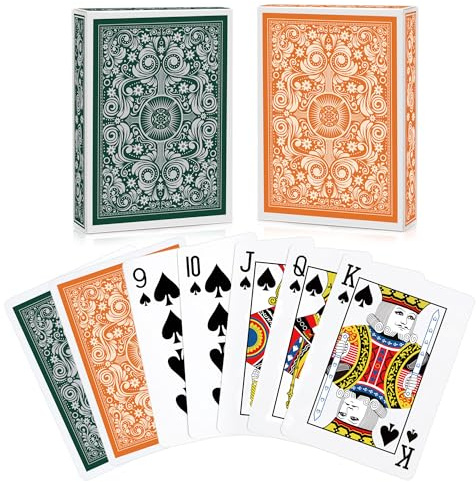 Aomaic Carte da Gioco Professionali 2 Mazzi Carte da Poker Set Giochi di Carte Playing Cards Poker Cards per Riunione di Famiglia Riunione di Amici