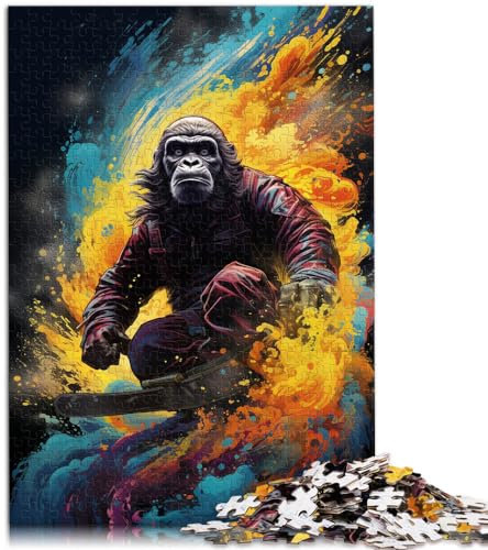 Puzzles für surfende Affen, 1000-teiliges Puzzle für Erwachsene, Holzpuzzle, Spielzeug-Puzzles, Lernspiele, Stressabbau-Puzzles (50 x 75 cm)