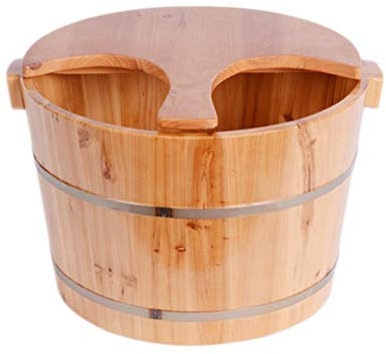 ZURBAQD Eimer für Fußbad, Saunazubehör Saunaeimer Wassereimer, handgefertigte Fußbadwannen aus Holz, Fußentspannungsfass als Geschenk Warm as Ever