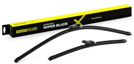 RIDEX PLUS Scheibenwischer Set Wischerblätter Satz mit Spoiler Vorne Länge 1: 650mm Länge 2: 400mm Flachbalkenwischblatt Kompatibel mit OPEL Corsa D Schrägheck S07 für Linkslenker 298W0022P