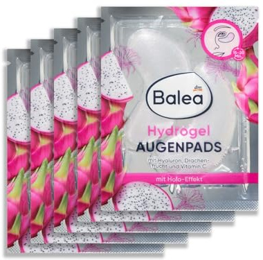 Balea hydrogel ögonkuddar Holo med hyaluron, drakfrukt och C-vitamin (5 par, 5 x 2 stycken), 10 ögonmasker