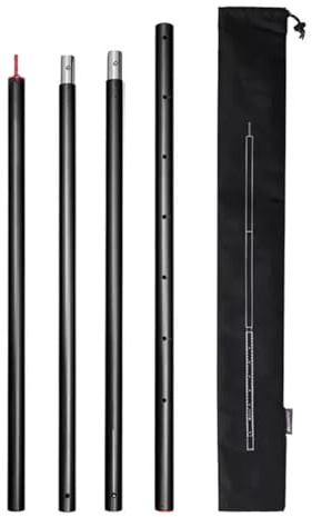 GUOSPIUS Telescopic Tarp Poles，Adjustable Tent Poles Adjustable Camping Awning Poles with Storage Bag Made of Aluminum Alloy Lightweight and Strong Easy to Install(Black)