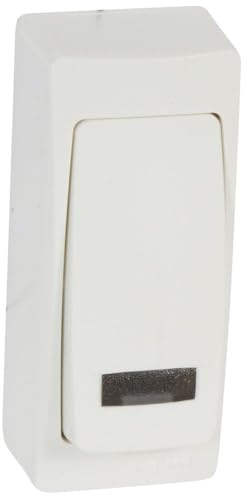 LEGRAND Pulsador con Indicador LED Estrecho 6A, Gama OTEO, Mecanismo de superficie, Blanco, 086088E