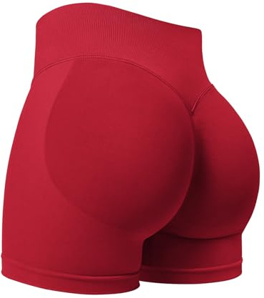ZAAYO Sportshorts för kvinnor, 9,6 cm osynlig scrunch, rumplyft, gymträning, korta yoga-shorts med hög midja, sömlösa booty biker-shorts, M