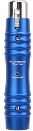 Amplificatore Microfono Dinamico, 48 V Professional 3.0Ma XLR per Amplificatore Microfono del Mixer per Mixer (BLUE)