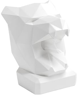 NEUSTEIN Panther Taschentuchbox Taschentuchspender Panther-Kopf weiß Design Figur Taschentuchhalter für Küche, Bad, Esszimmer und Schlafzimmer 21 x 23 x 30cm stabil schwer