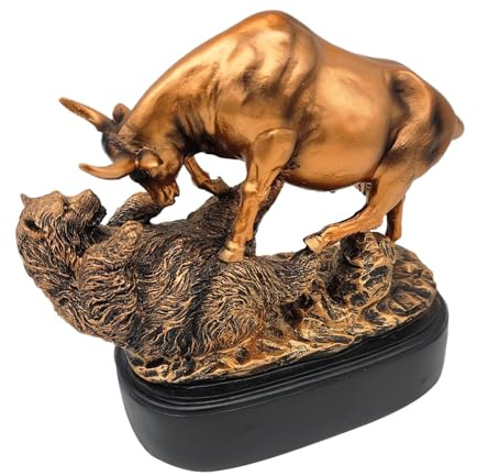 Generisch Bulle Und Bär Statue - Finanz Deko Börsen-Symbol Figur,Hochwertige Handwerkskunst Vielseitige Bürodekoration Für Investoren Und Finanzexperten
