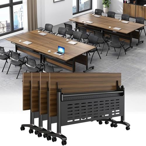 Meedlopia Klappbarer Konferenztisch mit leisen Rädern, Moderne klappbare Besprechungstische für Büro, Klassenzimmer, mobiler Schulungstisch, 160 cm, 4er-Pack