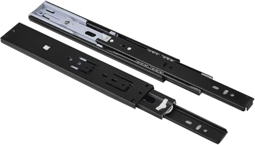 1 paio di guide scorrevoli per cassetti con chiusura ammortizzata, per mobili da cucina e camera da letto, 40 cm, funzionamento silenzioso e liscio, finitura nera