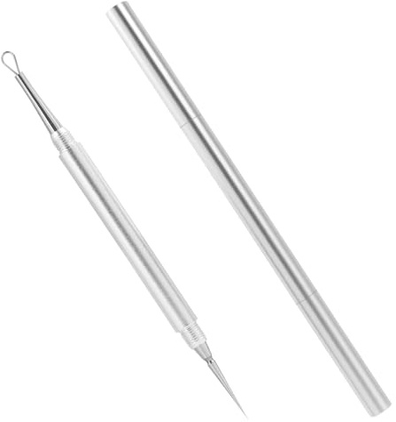 Attrezzo Punti Neri in Acciaio Inossidabile | Ago per Acne, Estrattore Brufoli e Comedoni | Strumento per la Rimozione dell’Acne, Grani di Miglio, Imperfezioni del Viso, Cura dei Pori