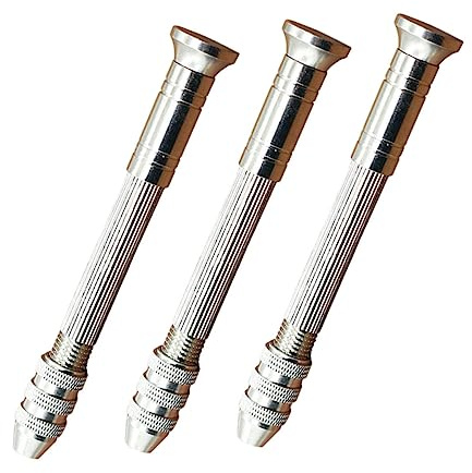 SOESFOUFU 3 pezzi Trapano Manuale Mini in Acciaio Strumento Precisione per Falegnameria Modellismo e Precisi Compatto e Durevole per Uso Domestico