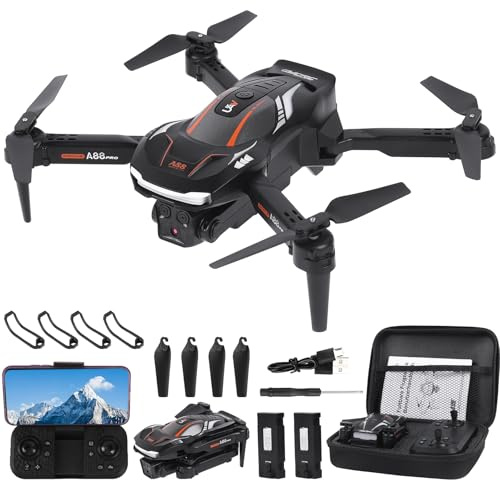 Drohne mit Kamera 1080P HD für Kinder, RC Drone mit 2 Akku, Faltbar Quadcopter mit FPV WiFi Übertragung Schwerkraft Sensor, 3D Flip Mode, Ein-Tasten-Start/Landung, Höhenhaltemodus (schwarz).