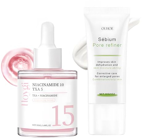 Sérum affinant les pores 50 ml + 30 g de crème hydratante Skin Food Light, Crème affinant les pores, Soin du visage réducteur de pores pour femmes, Soin coréen, Hydratant longue durée, Crème pour la