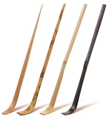 4 Pcs Matcha Spoon, Reusable Washable 18cm/7.09in Matcha Scoop Bamboo Matchas Accessories Tools for Measuring Matchas Green Tea Coffee Traditional Tea Ceremony
