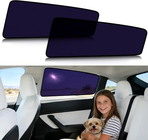 ZATOOTO Tesla Model 3 Parasoles de Ventana para Bebé - Protección UV y Térmica, Adherencia Estática, Privacidad, Instalación sin Herramientas (2 Piezas)